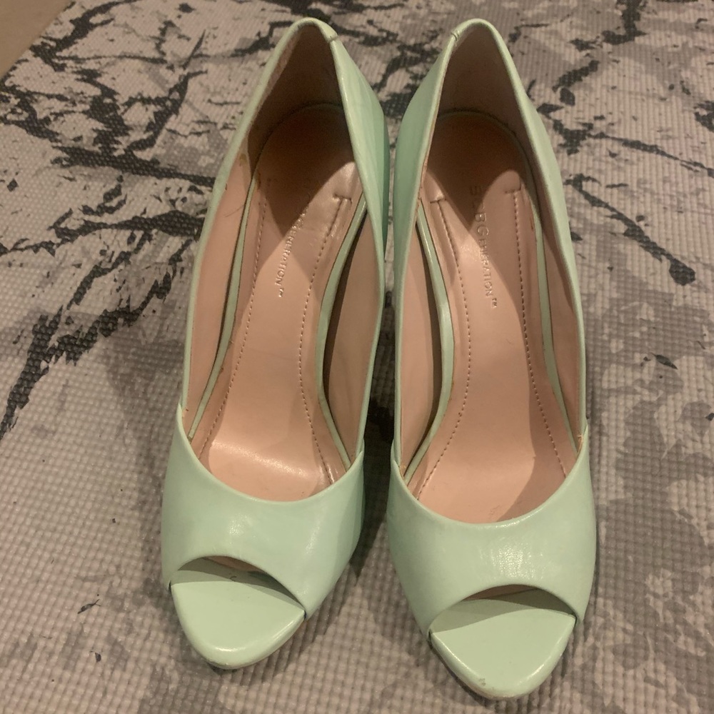 BCBG peep toe pumps